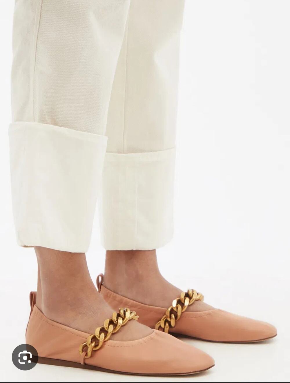 Stella McCartney Falabella Chain Glove Ballet Flats Pink Vegan  EU 38.5